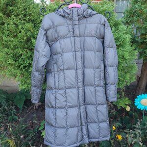 Gray North Face Goose Down Puffer Jacket